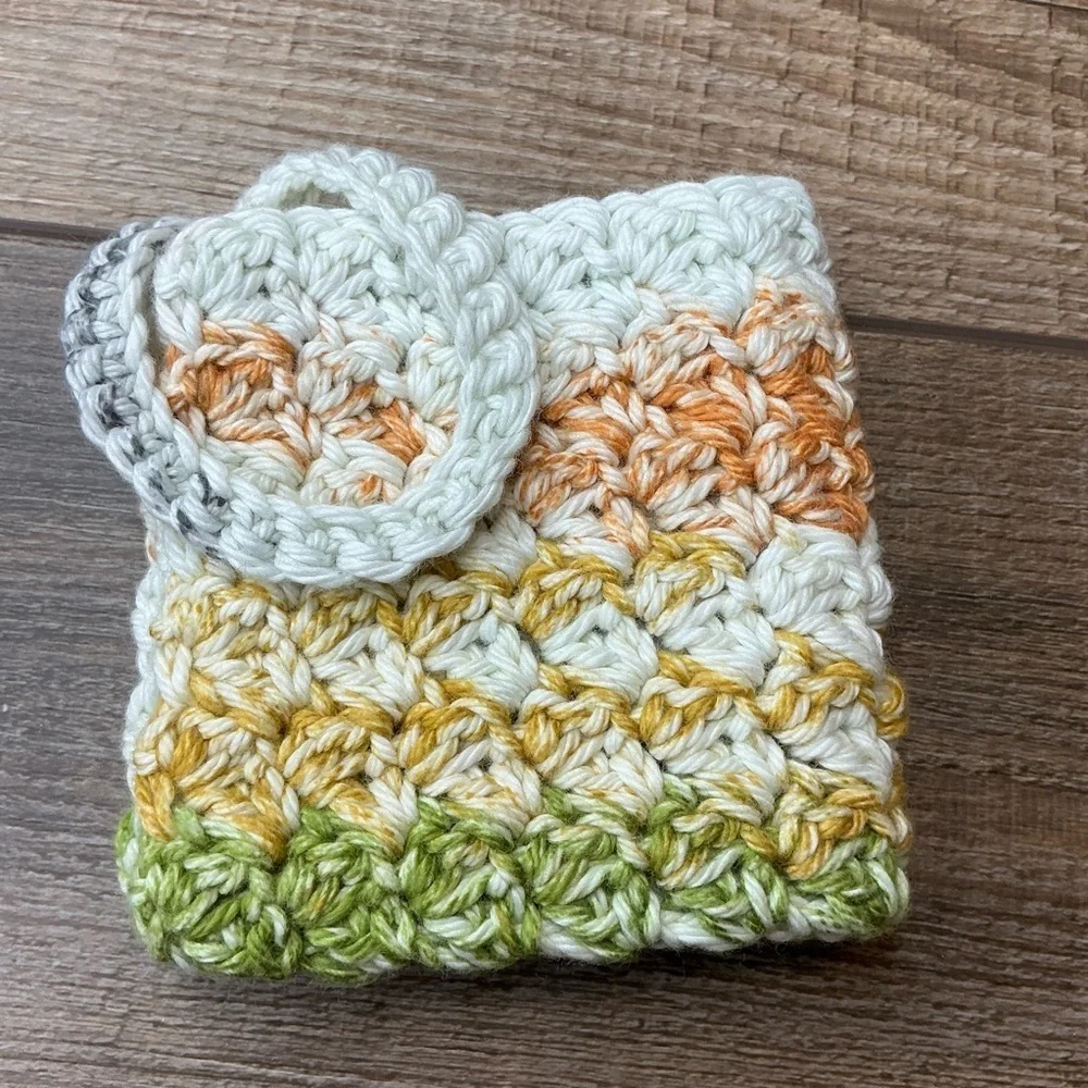 Crochet Dishcloth Washcloth Cotton Yarn Colorful‎ Handcrafted Handmade Hang Loop